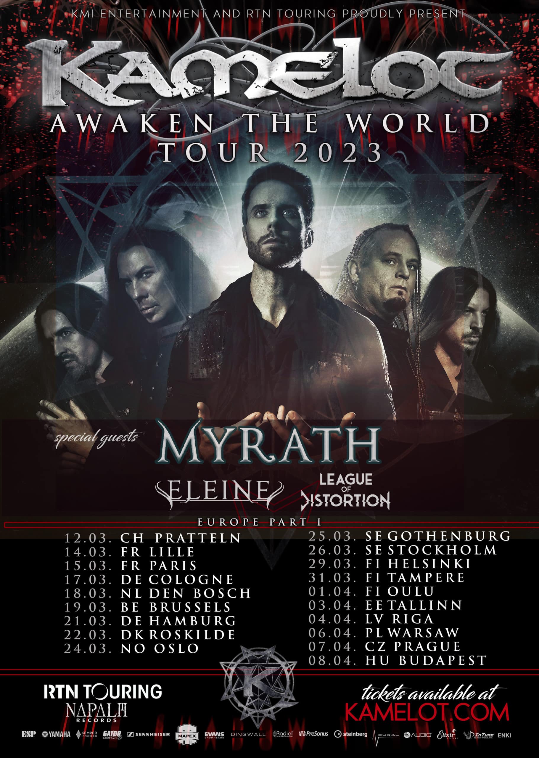 KAMELOT Announces 2023 European Headline Tour, Beginning in March